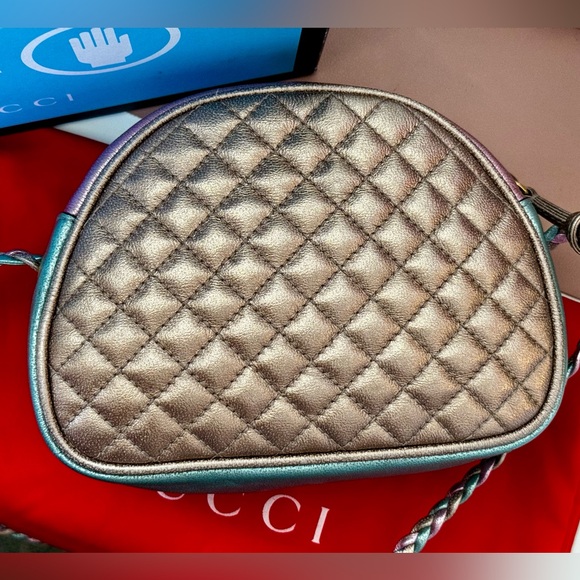 GUCCI Nappa Trapuntata Mini Zumi Dome Metallic Pastels Xbody Bag - Picture 5 of 16